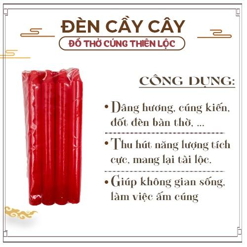 Đèn Cầy Sáp Loại Lớn Cháy Lâu Trụ Tròn Đồ Thờ Cúng Thiên Lộc - Gói 8 Cây