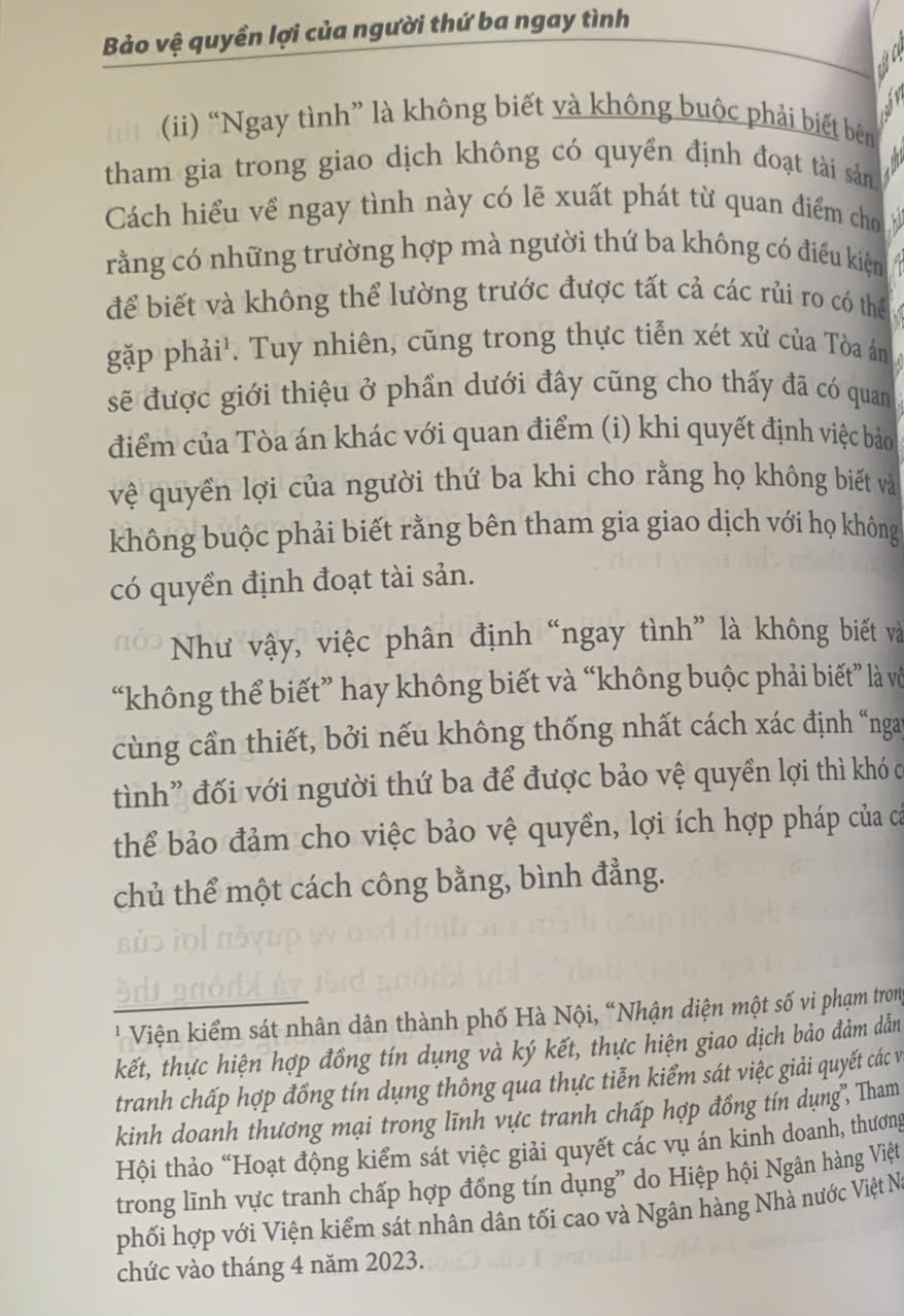 Bảo vệ quyền lợi của người thứ ba ngay tình (sách chuyên khảo)