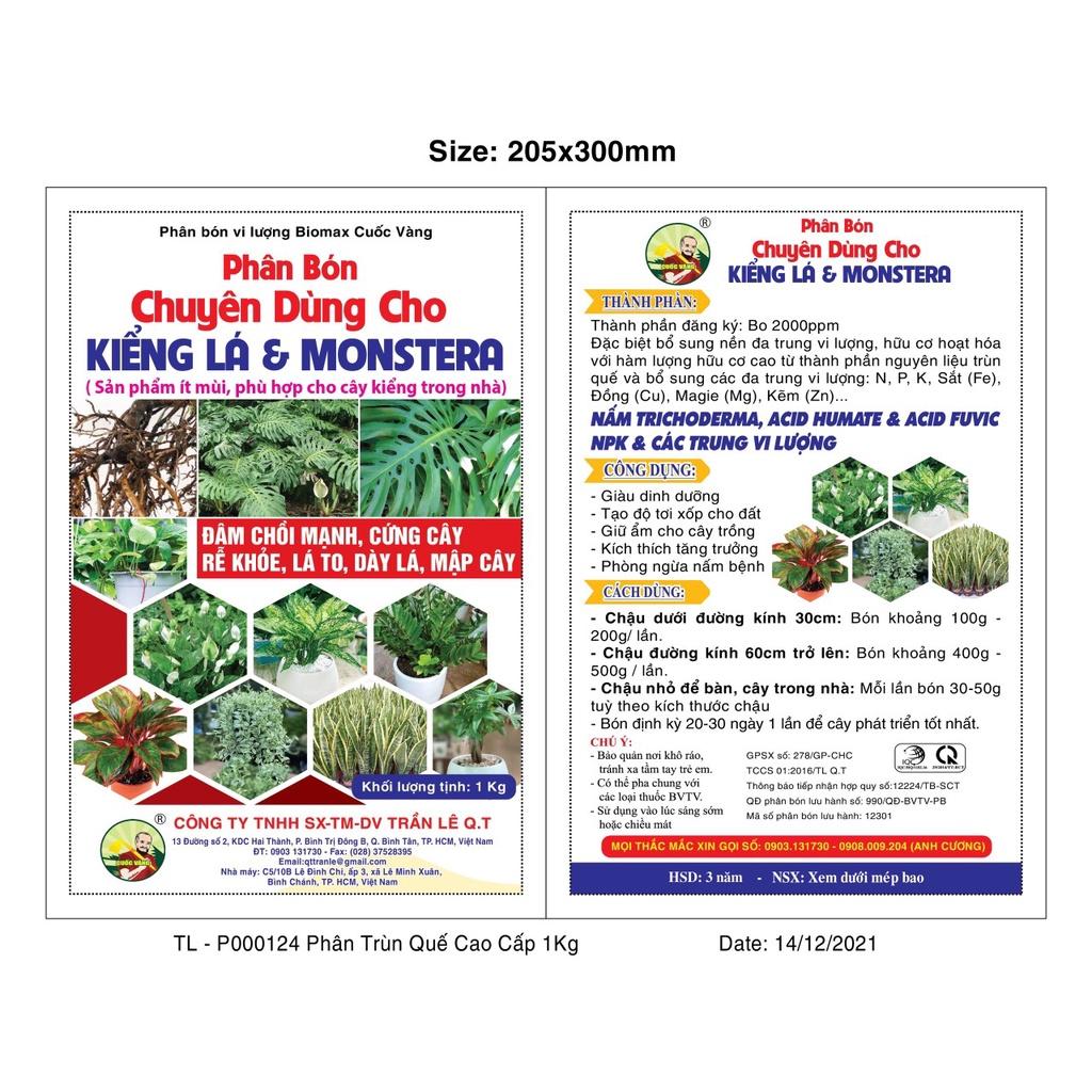 Phân Bón Cây Kiểng Lá và Monstera không có mùi hôi dùng trong nhà Gói 1kg