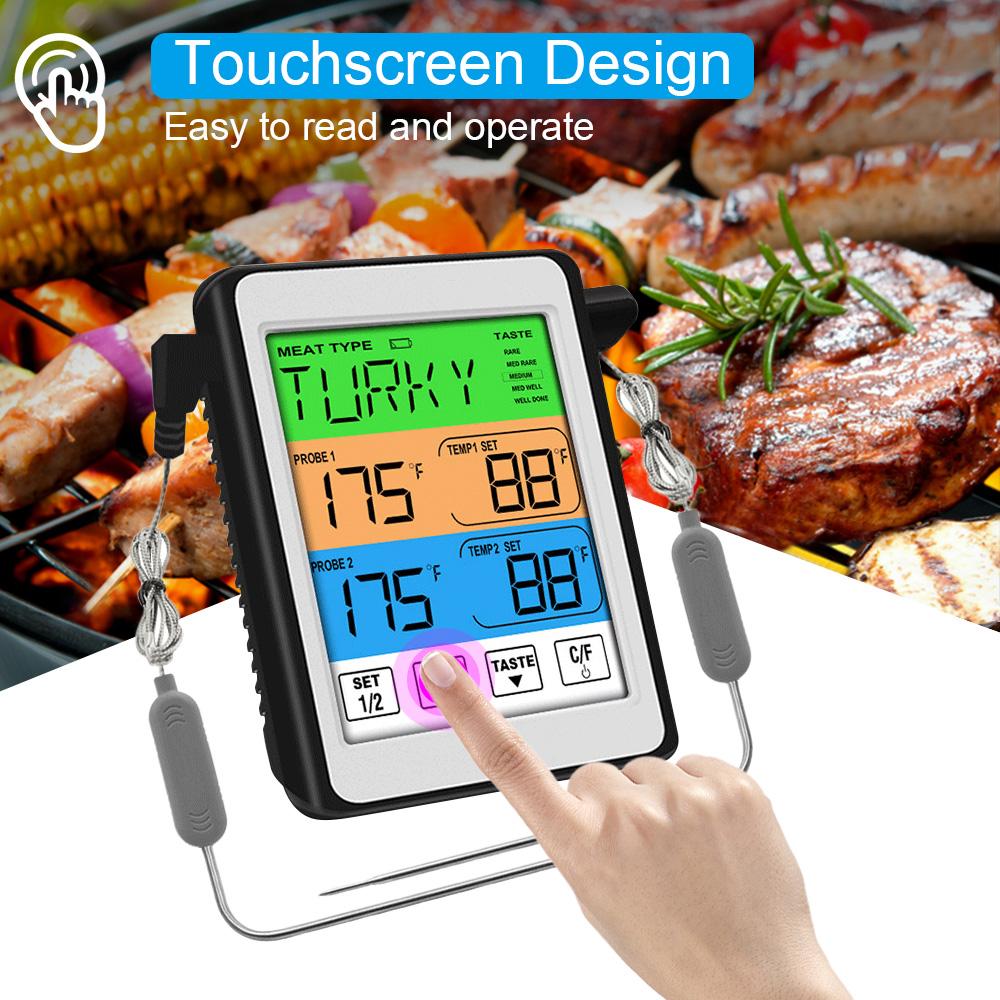 Máy đo nhiệt độ, độ ẩm thức ăn màn hình LED bằng ABS và thép không gỉ