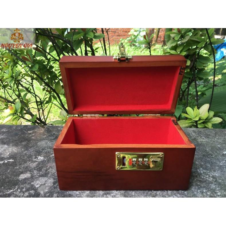 Hộp đựng tiền, hòm tiết kiệm GỖ HƯƠNG CAO CẤP CỠ ĐẠI CÓ MÃ KHÓA