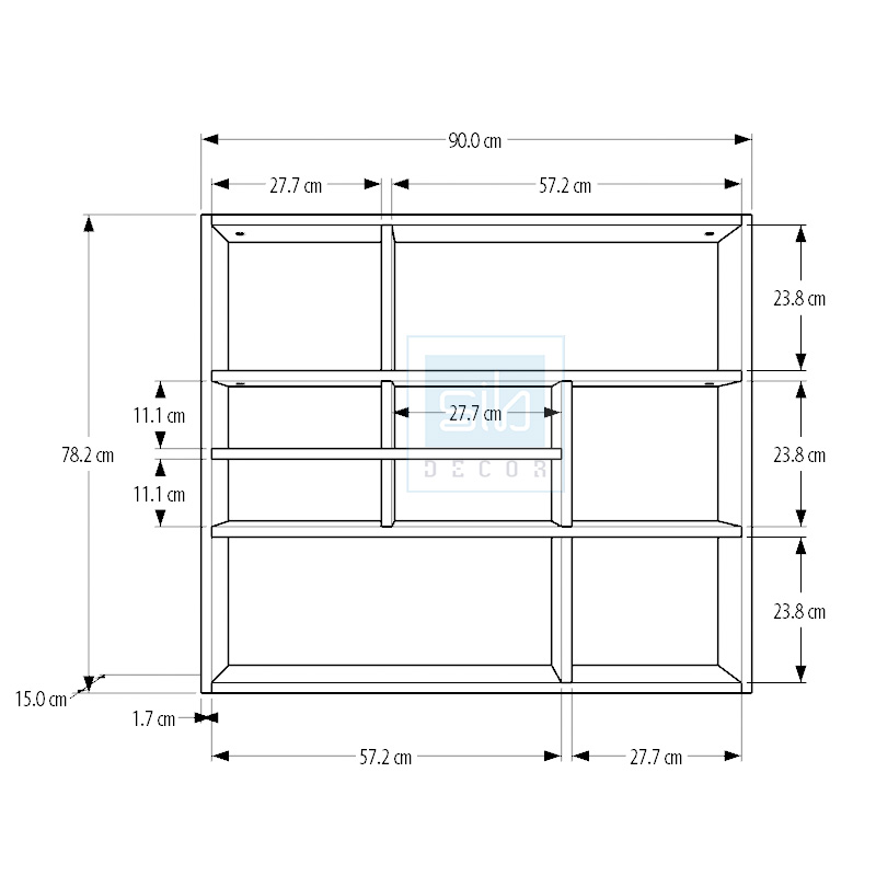 Kệ Gỗ Treo Tường Đơn Giản Chữ Nhật SIB Decor KT202