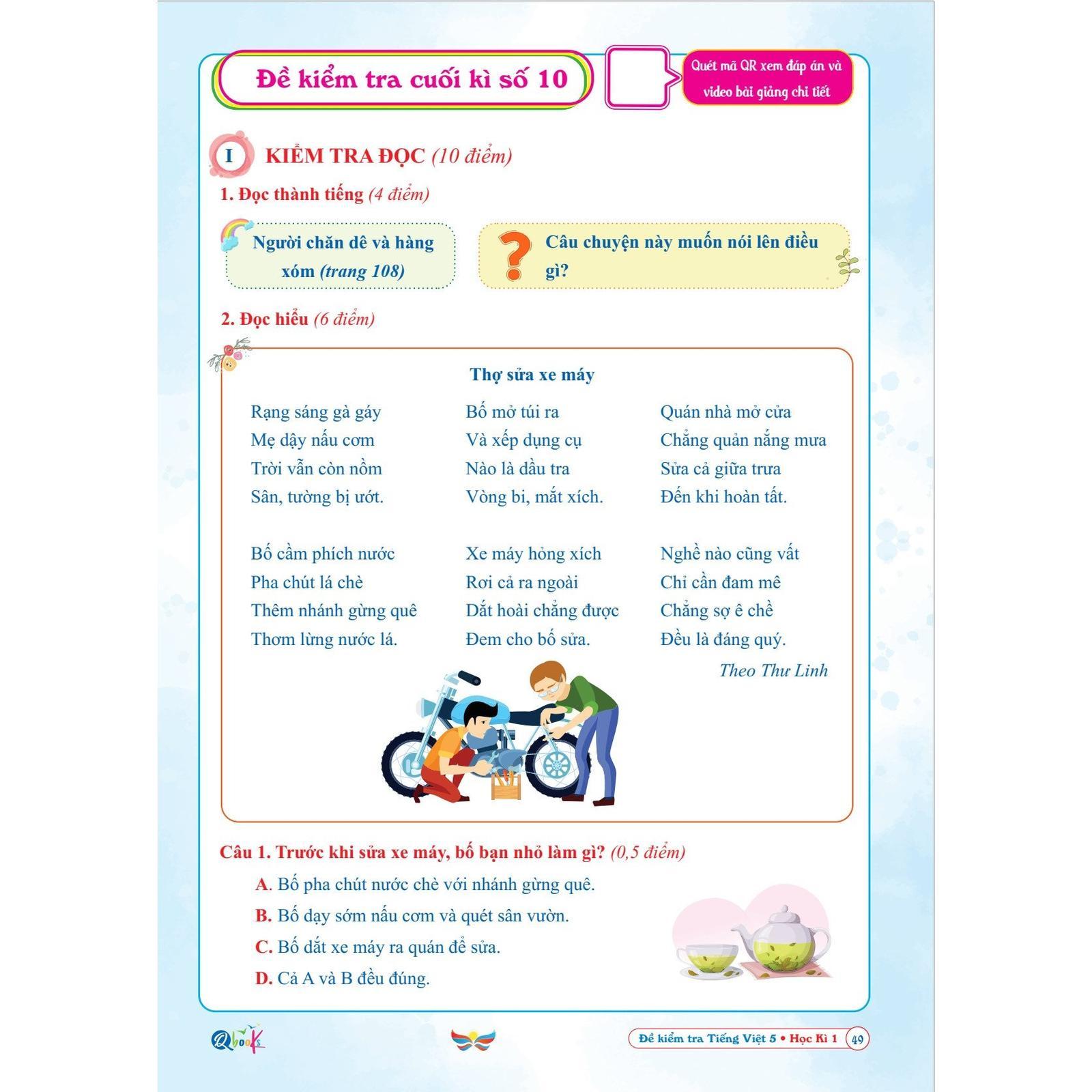 Đề Kiểm Tra Tiếng Việt 5 - Tập 1 - Cánh Diều - Bản Quyền