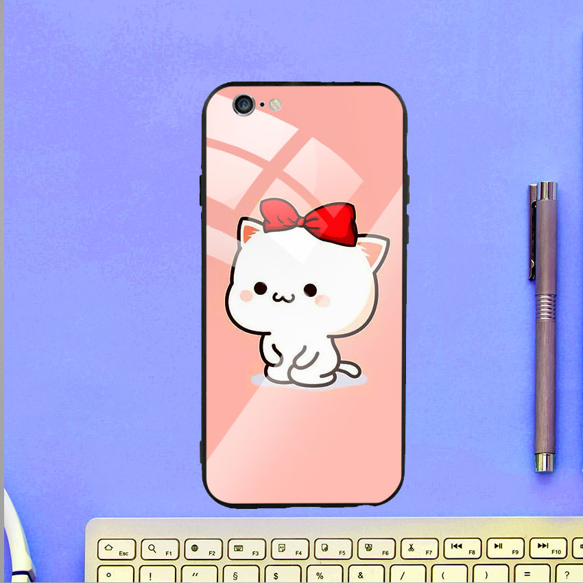 Ốp Lưng Kính Cường Lực cho điện thoại Iphone 6 / 6s - Cute