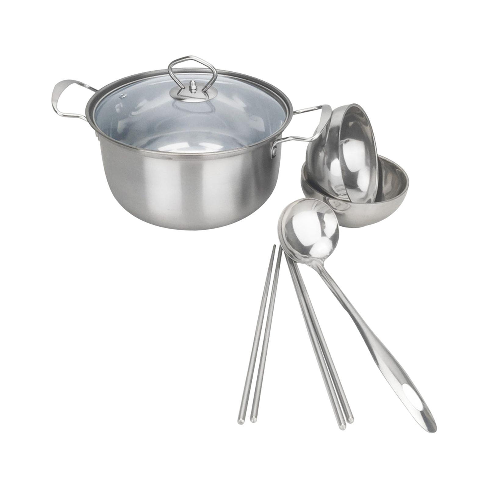 Soup Stockpot Bowls, Spoon, and Chopsticks Cooking Pot for Home Travel