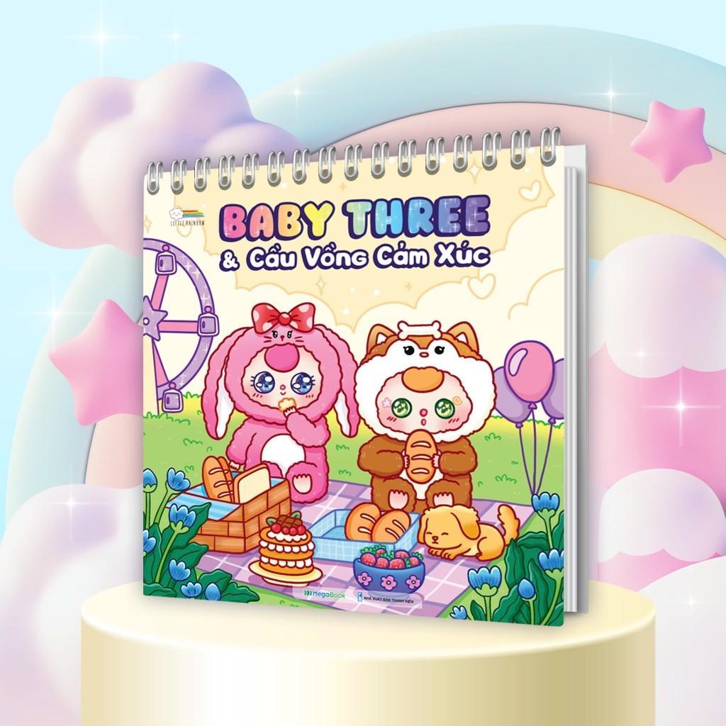 Sách - Tô Màu Baby Three - Thế Giới Diệu Kỳ + Cầu Vồng Cảm Xúc - Combo 2 Cuốn - Megabook