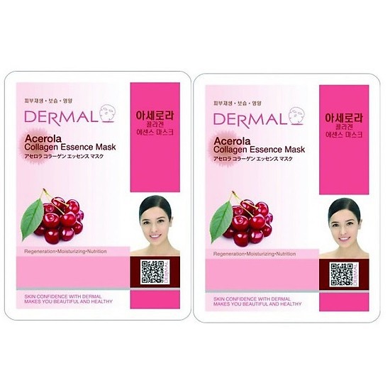 Mặt Nạ Dermal Tinh Chất Sơri Ngăn Ngừa Lão Hóa Da Acerola Collagen Essence Mask 23g - 10 Miếng