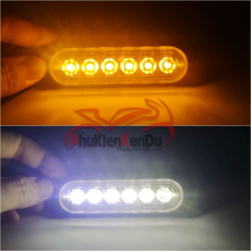 Đèn chớp police xanh đỏ 6 Led cao cấp 16 chế độ nháy cảnh sát vỏ nhôm CNC 12V-24V - DXZ