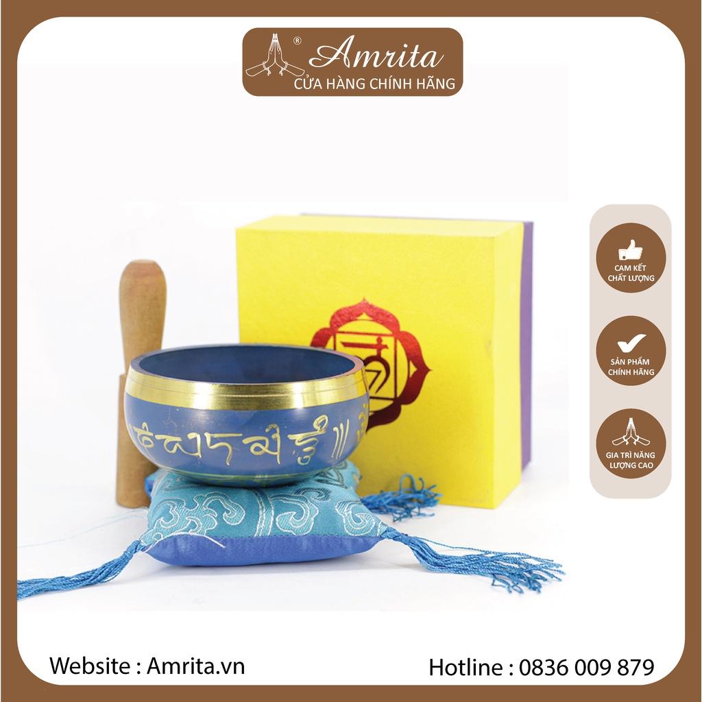 Chuông xoay Tây Tạng (Nepal) - Singing Bowl - Chuông bát xoay xanh Tây Tạng - Chuông bát xoay Nepal - Amrita