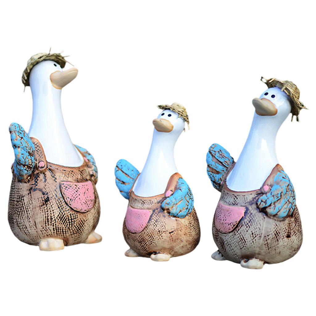 Garden Ceramic Duck Ornament Indoor Outdoor Statue Sculpture Decor
