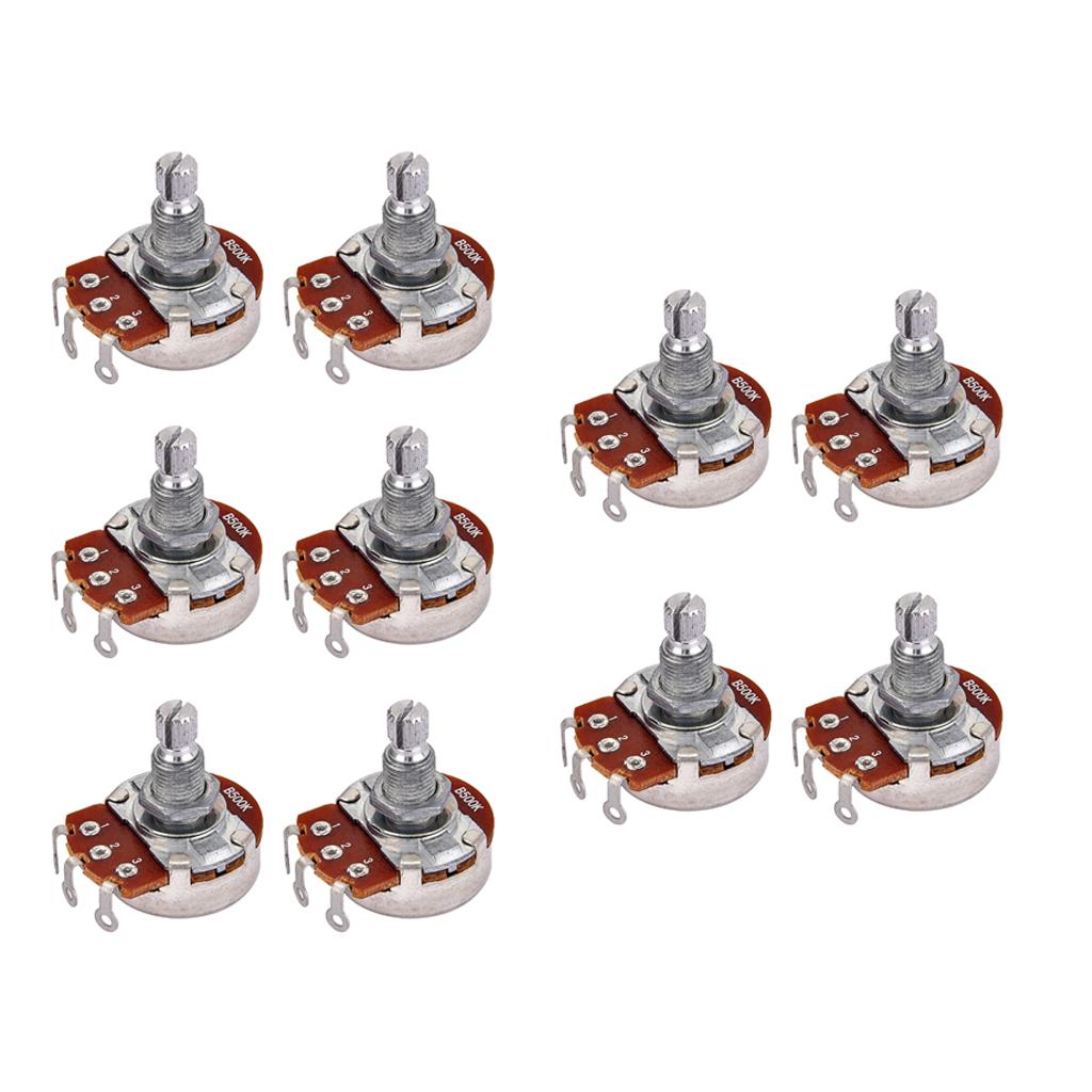 Sunnimix 10 Miếng Âm Thanh Chiết Áp Nồi Cho Guitar Điện Phần Bass B500K