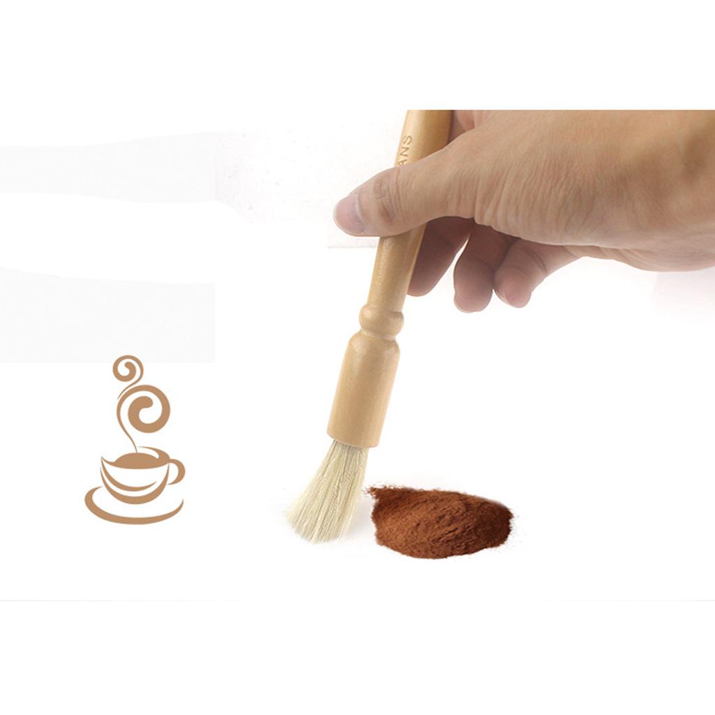 Crystal Head Coffee Spoon Scoop with Espresso Coffee Grinder Cleaning Brush