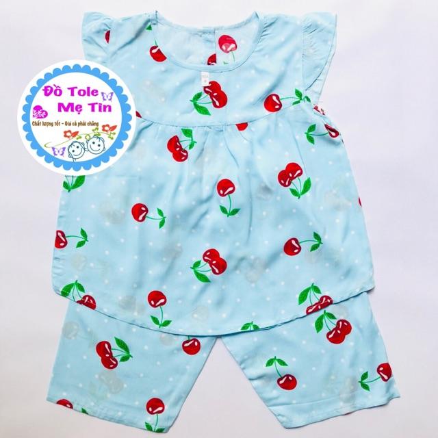 Đồ tole(lanh) quần lửng bé gái size 6(15-17kg)