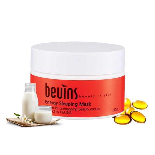 Combo 2 Mặt Nạ Ngủ Beuins: Mềm Mượt Da Soothing Sleeping Mask &amp; Cung Cấp Năng Lượng Energy Sleeping Mask