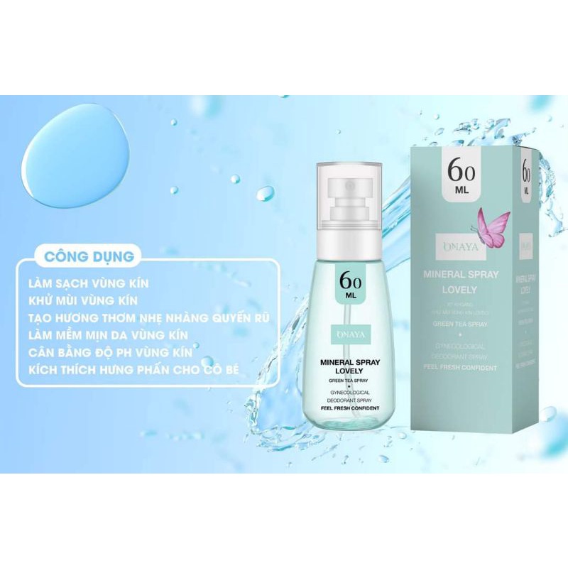 Xịt khoáng khử mùi vùng kin Minaral Spray Lovely Peppermint Spray