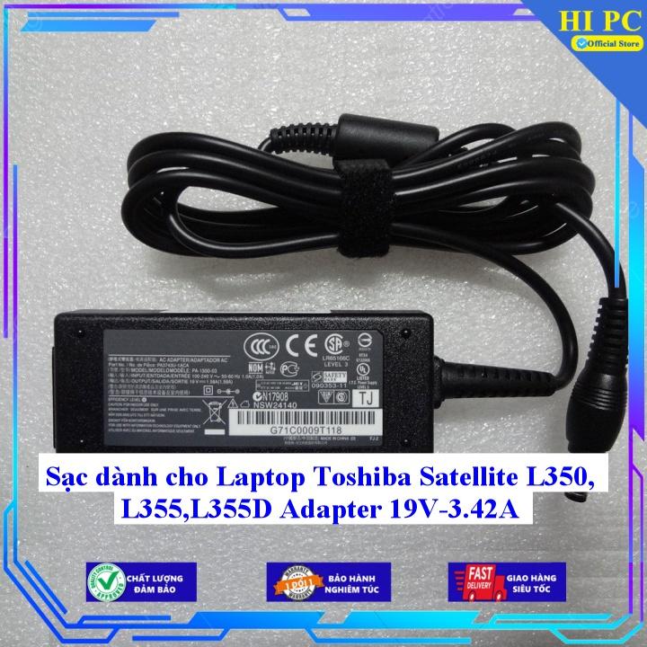 Sạc dành cho Laptop Toshiba Satellite L350 L355L355D Adapter 19V-3.42A - Kèm Dây nguồn - Hàng Nhập Khẩu