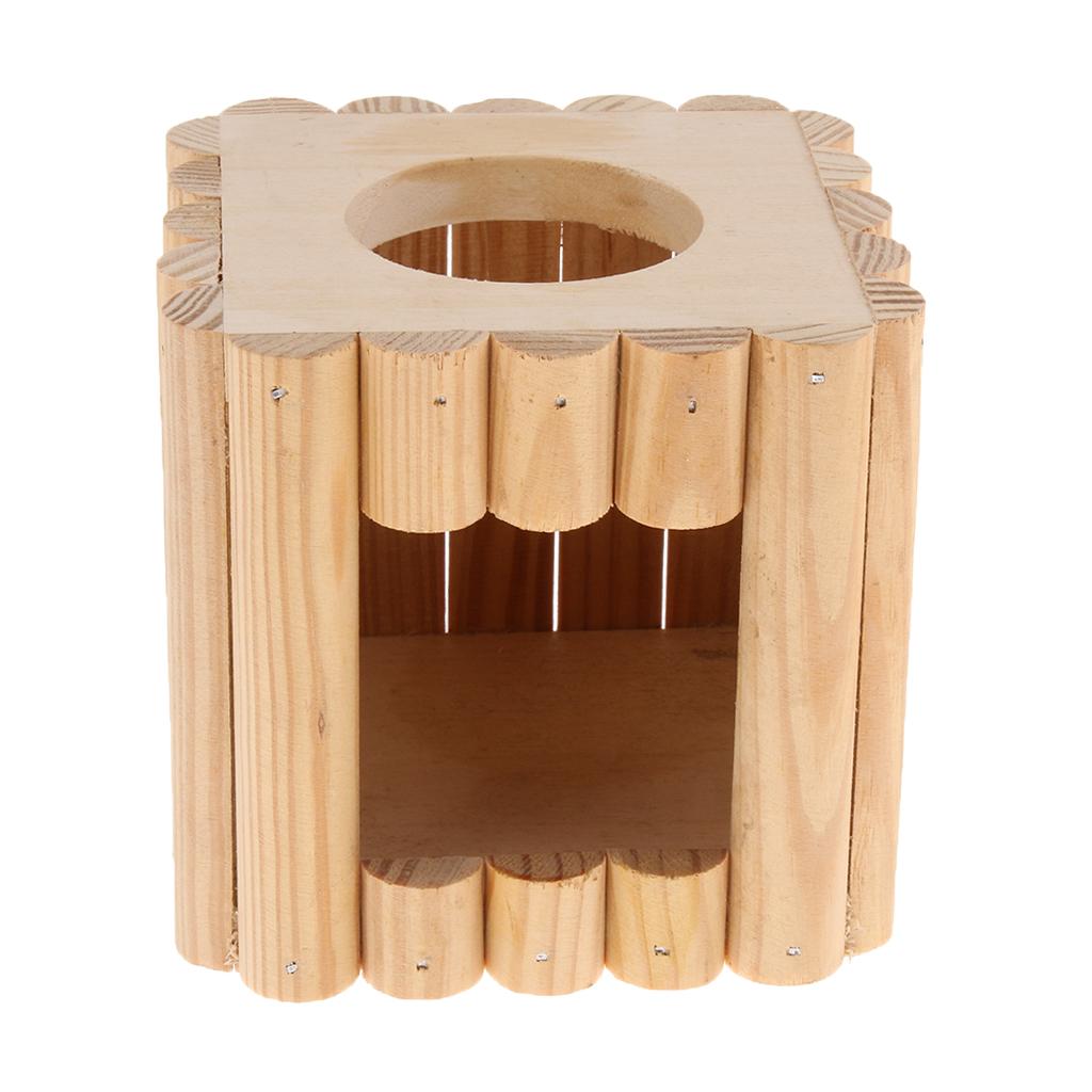 Hamster Nest Double Holes Hut Gerbil Mouse Small Animal Wood Castle