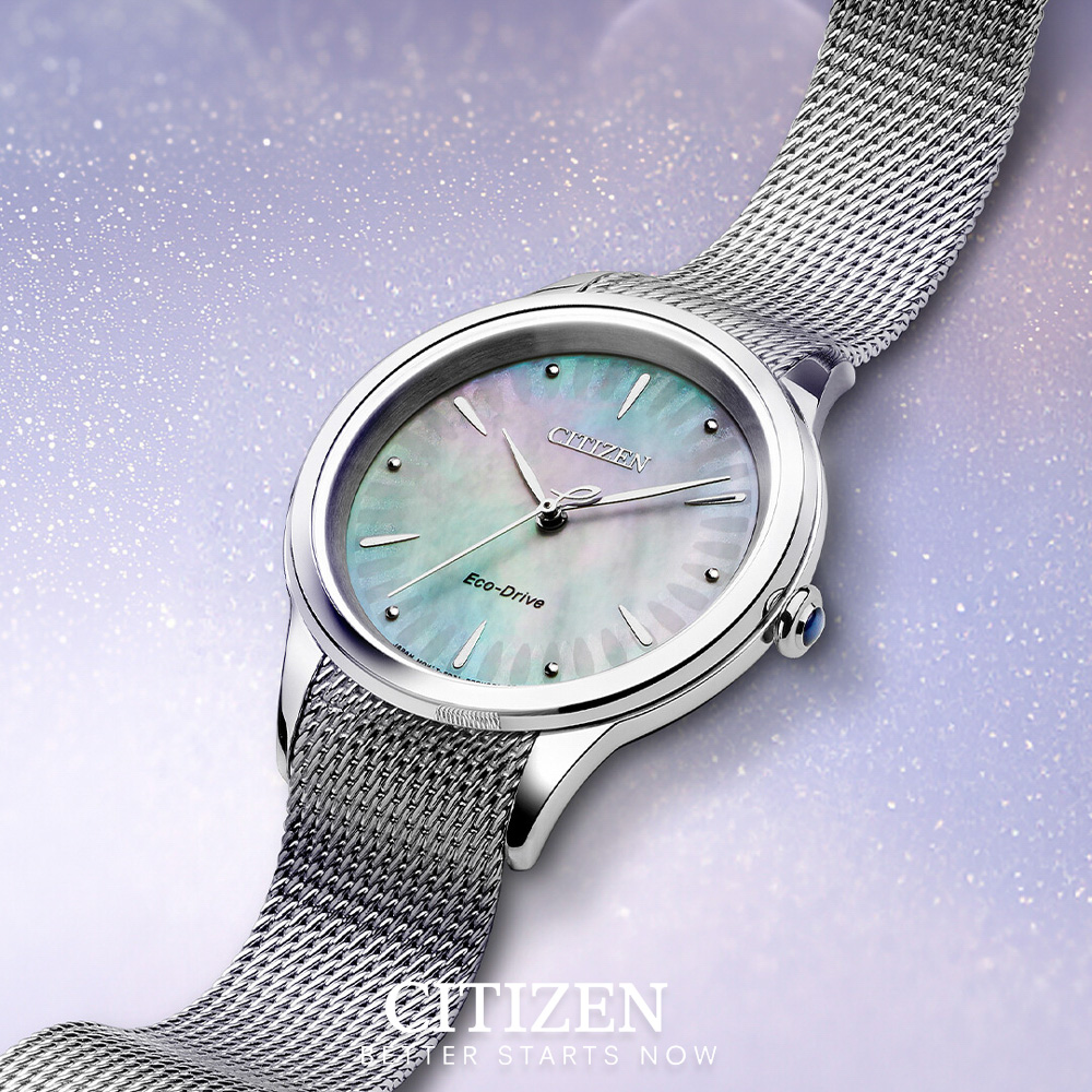 Đồng Hồ Nữ Citizen Eco-Drive Dây Thép Không Gỉ EM1150-86D - Mặt Xà Cừ (Sapphire)