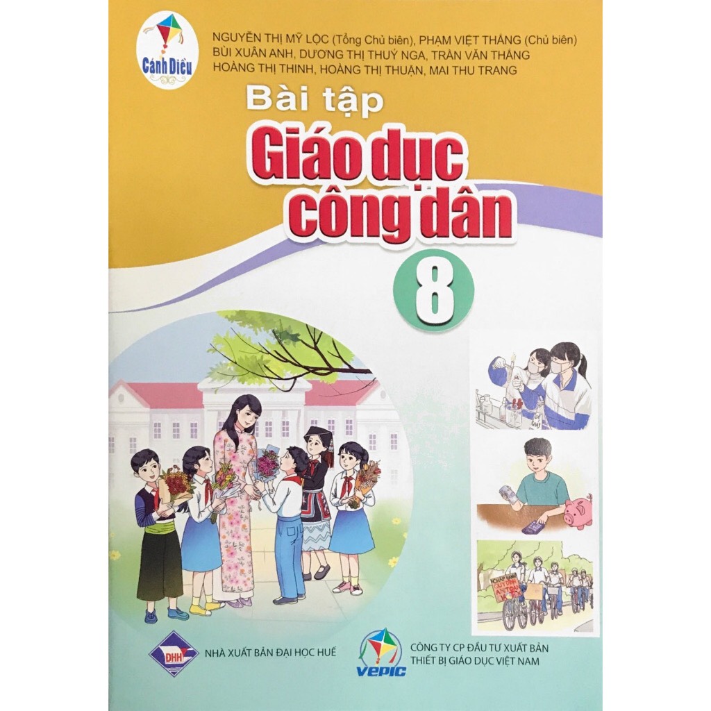 Sách - Bài tập Giáo dục công dân 8 cánh diều và 2 tập giấy kiểm tra kẻ ngang vỏ xanh