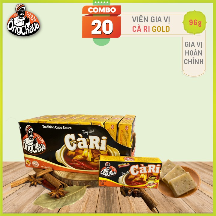 Lốc 20 Hộp Viên Gia Vị Cà Ri Ông Chà Và Gold 120g (Curry Cubes)