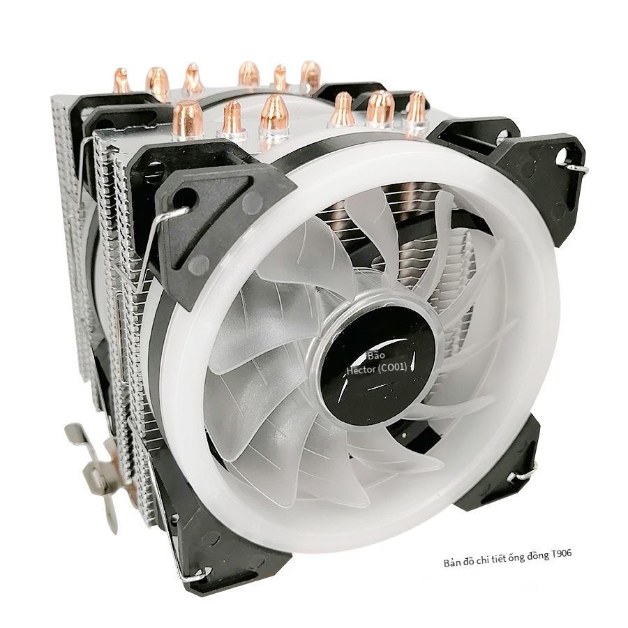 Đảm bảo chất lượng tại chỗ ống dẫn nhiệt máy tính để bàn quạt cpu dạ quang 6 ống đồng tản nhiệt cpu tháp loại 6 ống đồng đa nền tảng