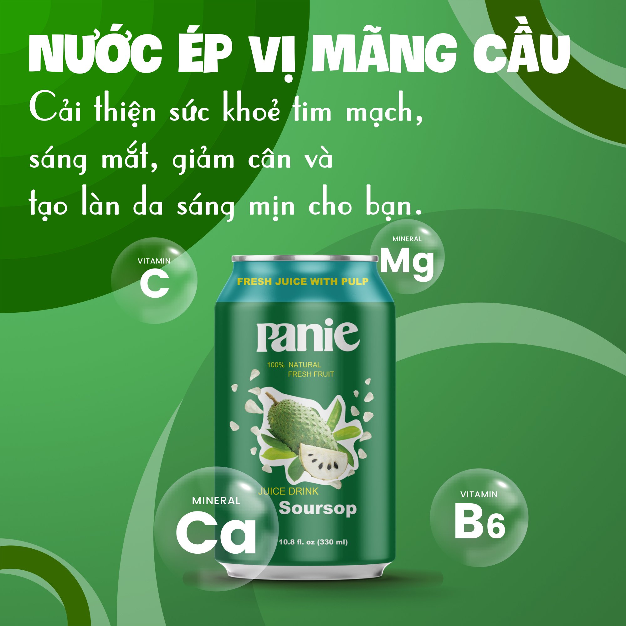 Thùng 12 lon nước ép trái cây tự nhiên Panie Juice 330ml (330ml x 12) - Món quà ngày Tết 2023 - Panie - Nước ép - Fruits