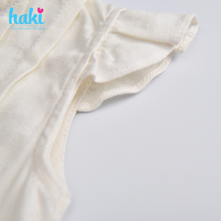 Bộ romper cánh tiên xếp ly ngực cho bé gái Haki BL002, bộ body cho bé, baby bodysuit, set áo liền quần cho bé từ 6-13kg