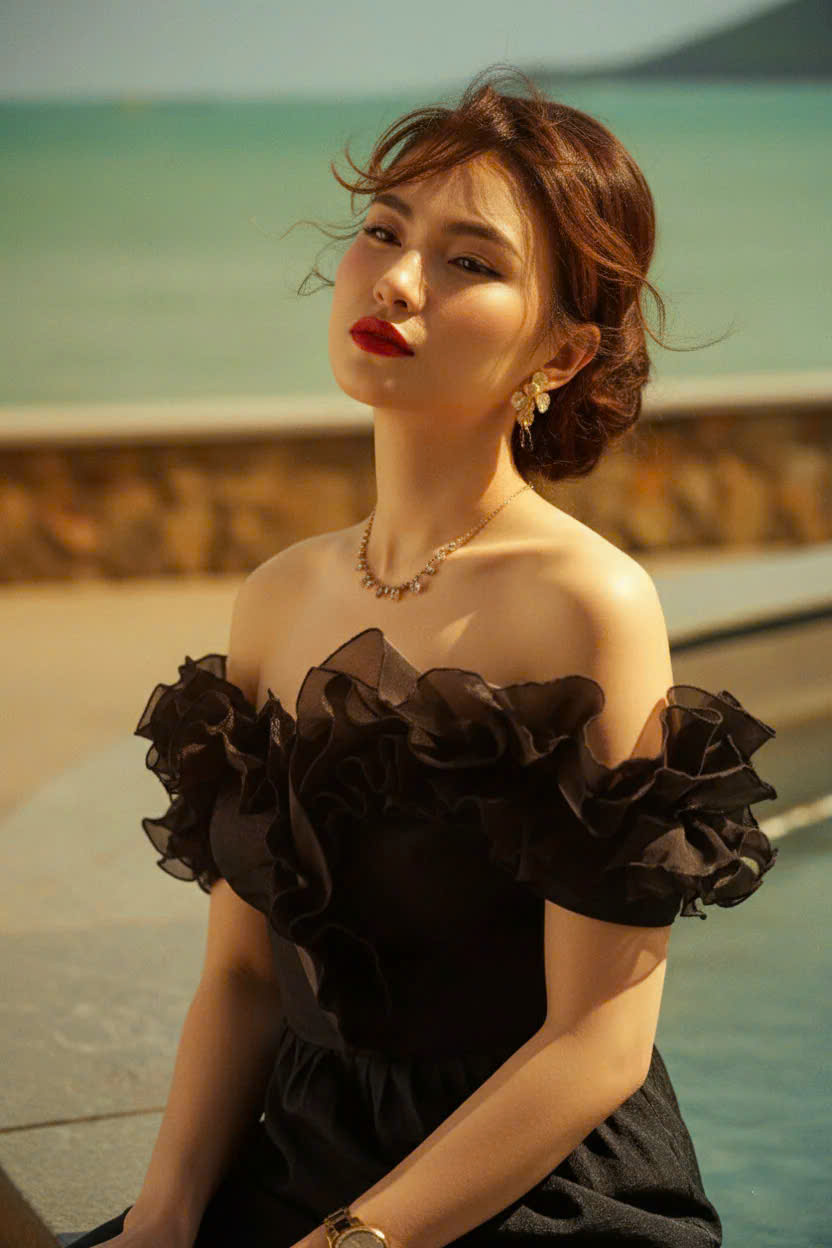 Đầm Maxi Trễ Vai, Đầm Dài Đi Tiệc, Đầm Dạ Hội Đen thời trang thiết kế Hity