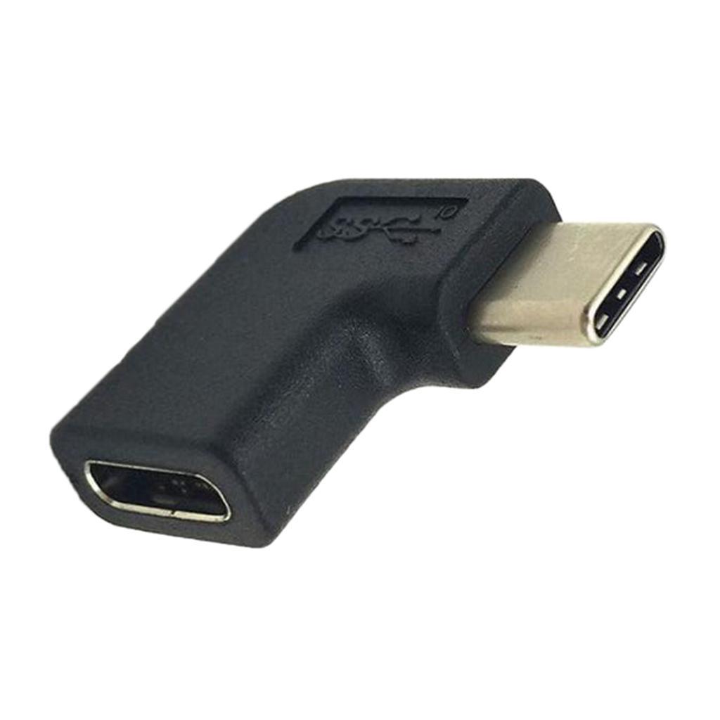 90 Degree Right Angle USB3.1 Type C Male To Female Data Charging Adapter