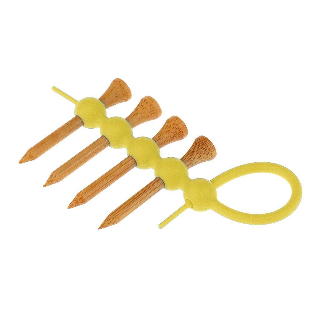2Pcs Rubber Golf Tee Holder Carrier Tees + 8pcs Wood golf professional tees