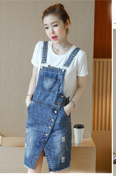 ĐẦM YẾM JEAN HÀNG NÚT XÉO D752DJ