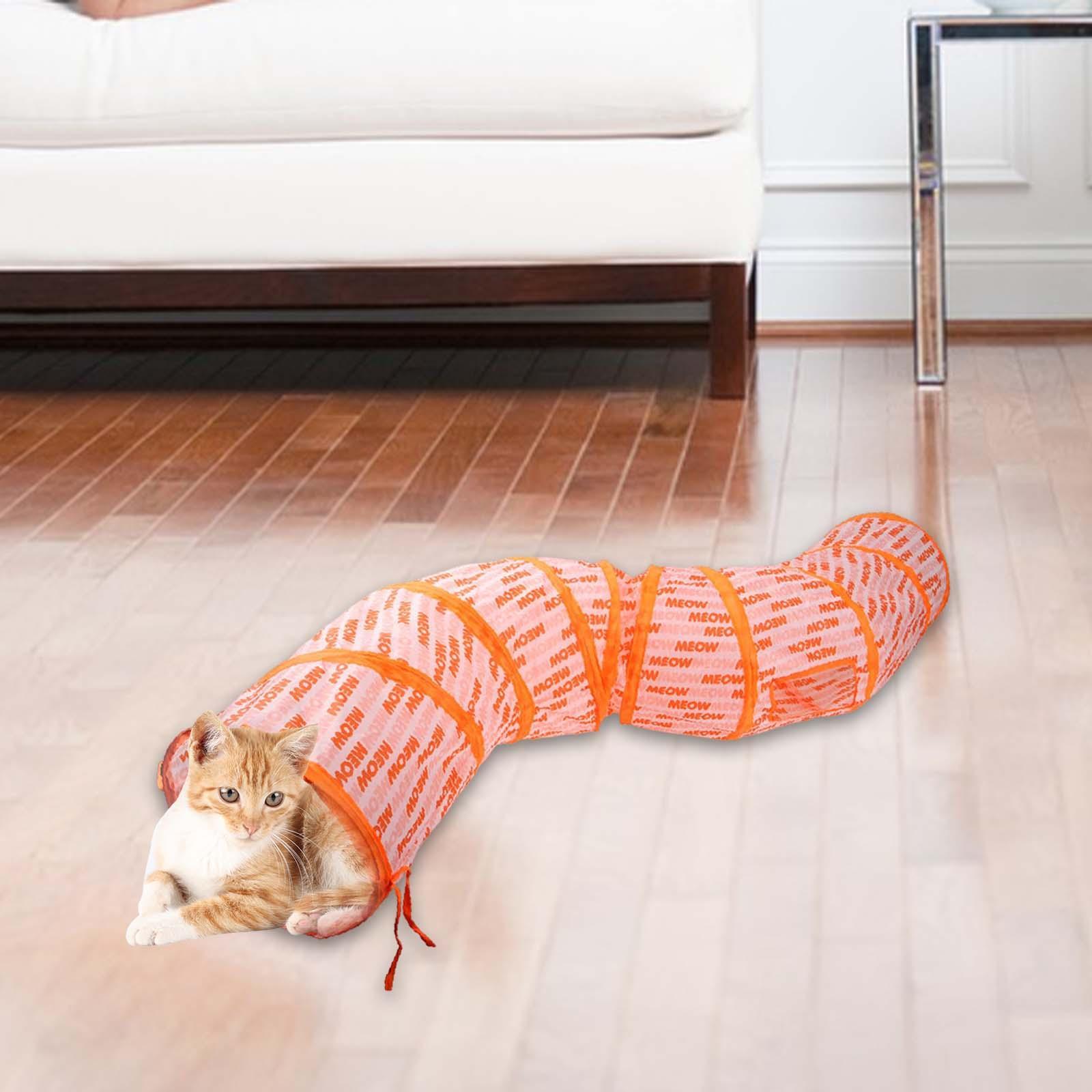 Cat Foldable Tunnel Toy for Bunny Kitten Small Animal Play Tunnel Durable