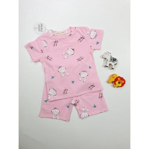 (MINKYMOM) Bộ cộc tay cotton Minkymom cho bé trai, bé gái từ 8-18kg