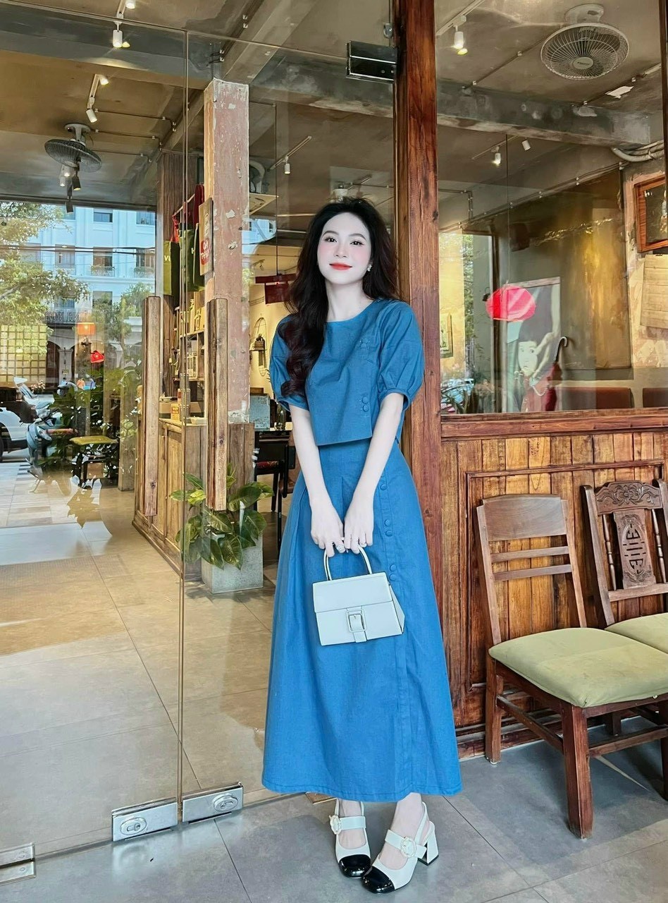 SET JEAN CÚC BỌC HÀNG QC LOẠI 1 KIỂU DÁNG TRẺ TRUNG NĂNG ĐỘNG SANG CHẢNH, SET 2 MÓN CHẤT JEAN CỨNG