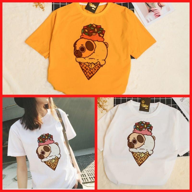 Áo Thun Nữ Tay Lỡ Unisex In Hình Cây Kem Cún Con ATN3354 - J.A Shop