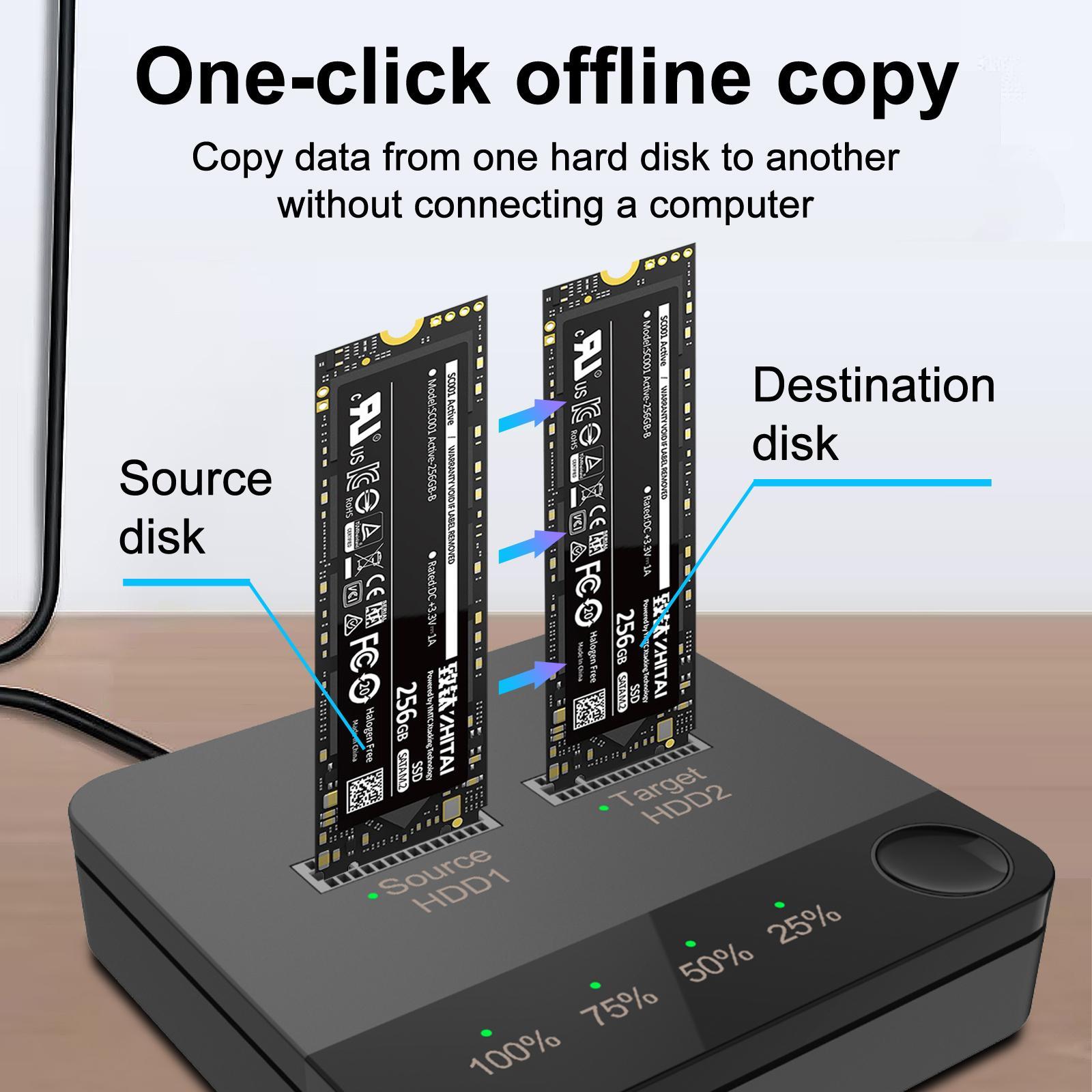 M.2  Docking Station   ,Dual Bay Office Storage ,with Storage Box ,Portable , Copier  Docking Station