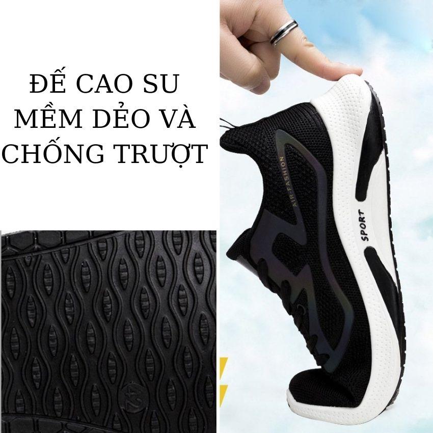 Giày Thể Thao Nam Sneaker Thoáng Khí Năng Động Trẻ Trung Cổ Vừa Màu Đen GNA04 SUNO STORE