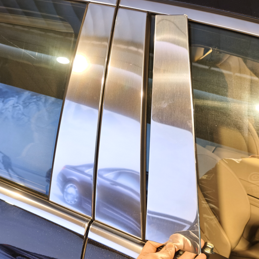 Bộ 4 thanh nẹp cột B cánh cửa xe ô tô Mercedes GLS450 - Chất liệu hợp kim nhôm bóng mờ cao cấp