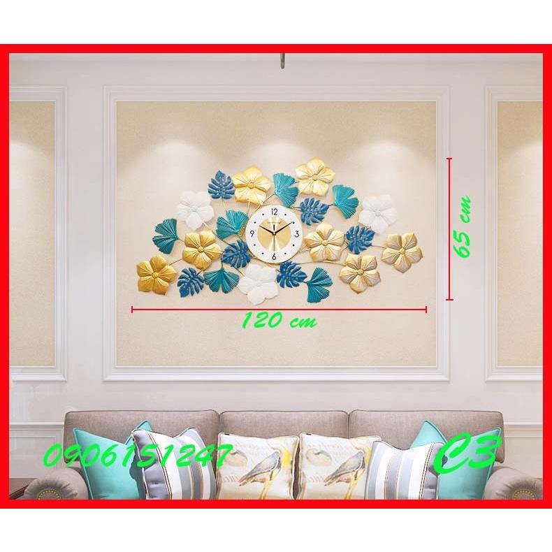 Đồng hồ treo tường trang trí decor C3 kích thước 120 x 65 cm