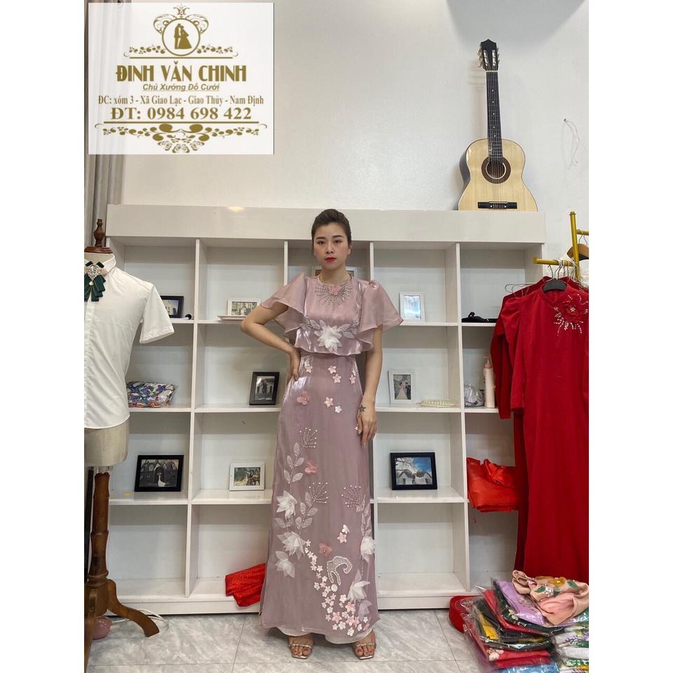 Áo dài tơ Voan Mỹ 4 tà cao cấp_MT001