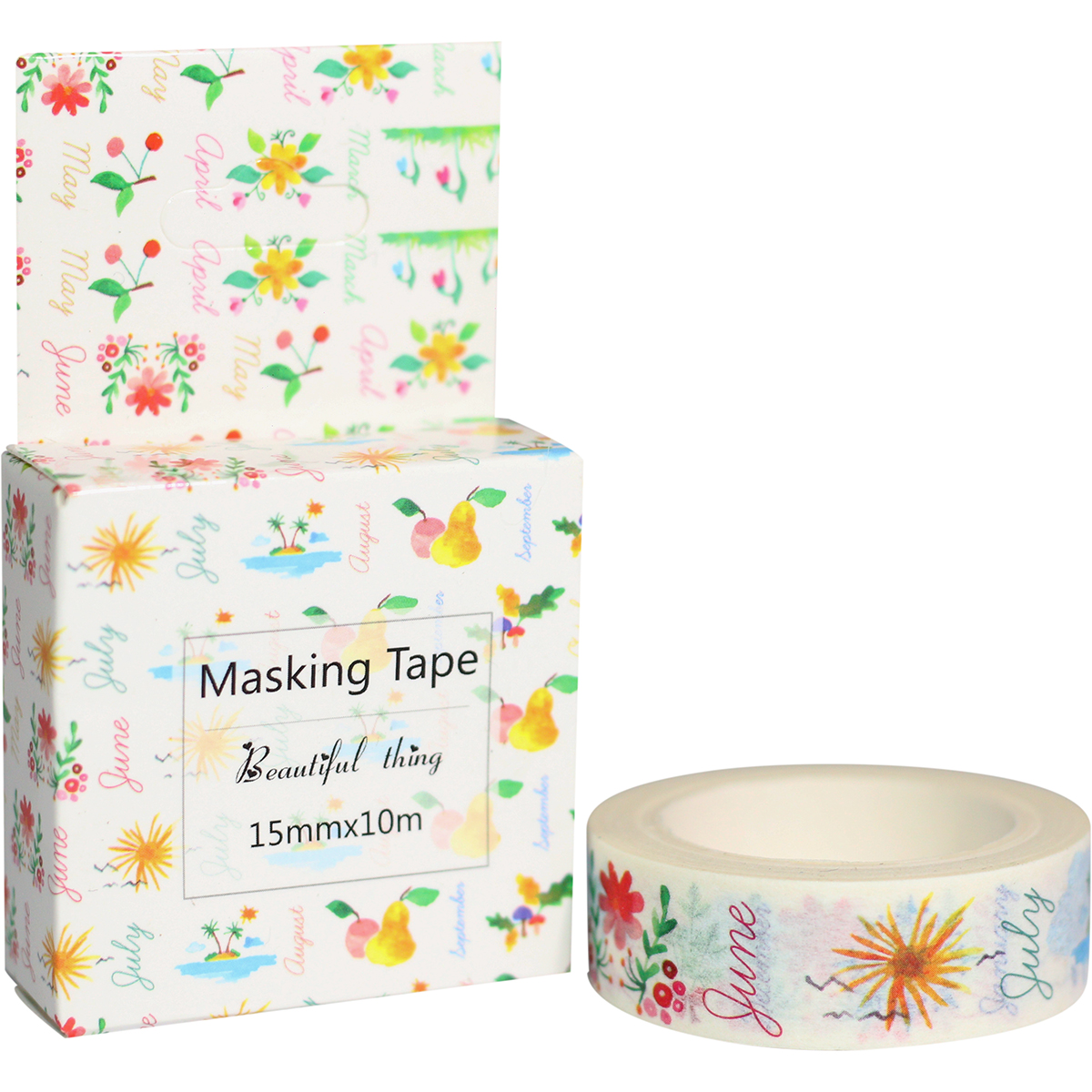 Băng Keo Giấy Trang Trí Masking Tape - 12 Tháng