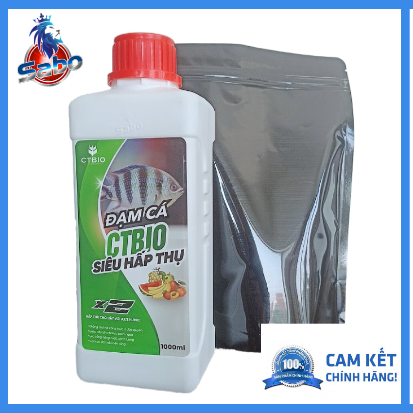 Đạm cá hữu cơ CTBIO Loại 1 lít tưới rau an toàn, lá xanh mướt