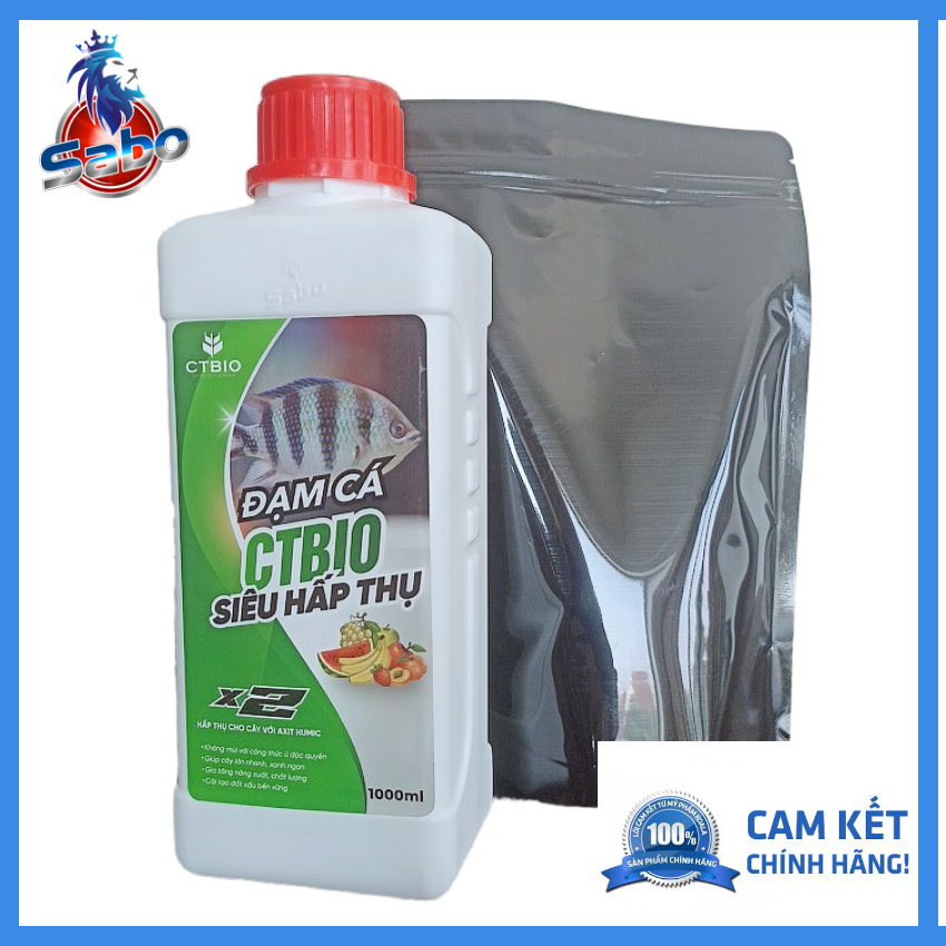 [Tặng 0.5kg humic] Đạm cá hữu cơ CTBIO Loại 1 lít tưới rau an toàn, lá xanh mướt