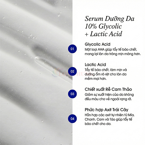 Tế bào chết hóa học Advanced Clinicals 10% Glycolic + Lactic Acid Serum (52ml) - Hàng chính hãng