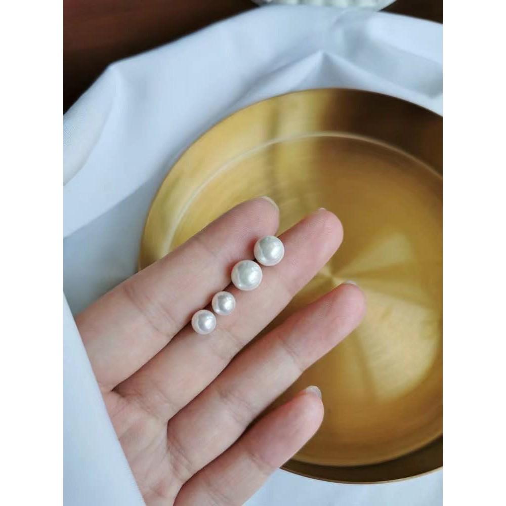 Bông tai nụ Ngọc trai trắng bạc Ý 925-Minh Tâm Jewelry