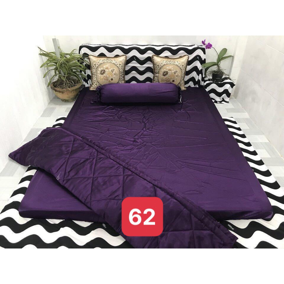 Trọn bộ chăn-vỏ gối-ga phi bóng 1m6/1m8 trơn 62. Bộ drap phi bóng 1 màu. Bộ ra phi bóng. Bộ drap phi lụa. Bộ ra phi lụa. Bộ ga phi lụa. Ga giường - drap giường - grap giường - ra giường.