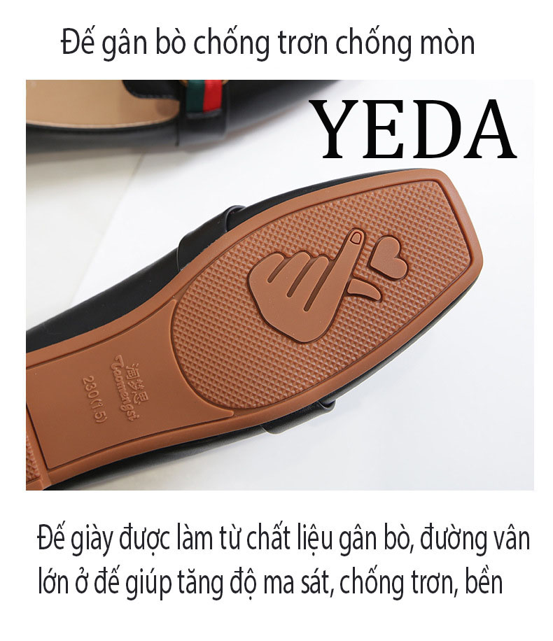 Giày công sở mũi vuông đế bệt cao cấp - GIAY.189