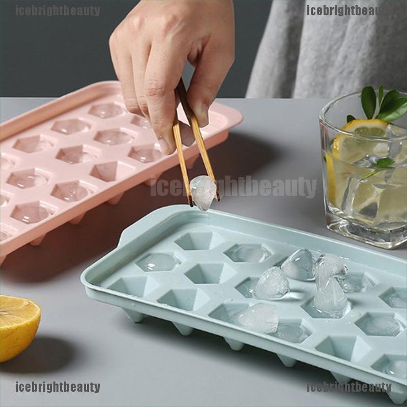 ICEB Ice Cube Tray Round Cubes Plastic Ice Cube Maker Mold with Lids