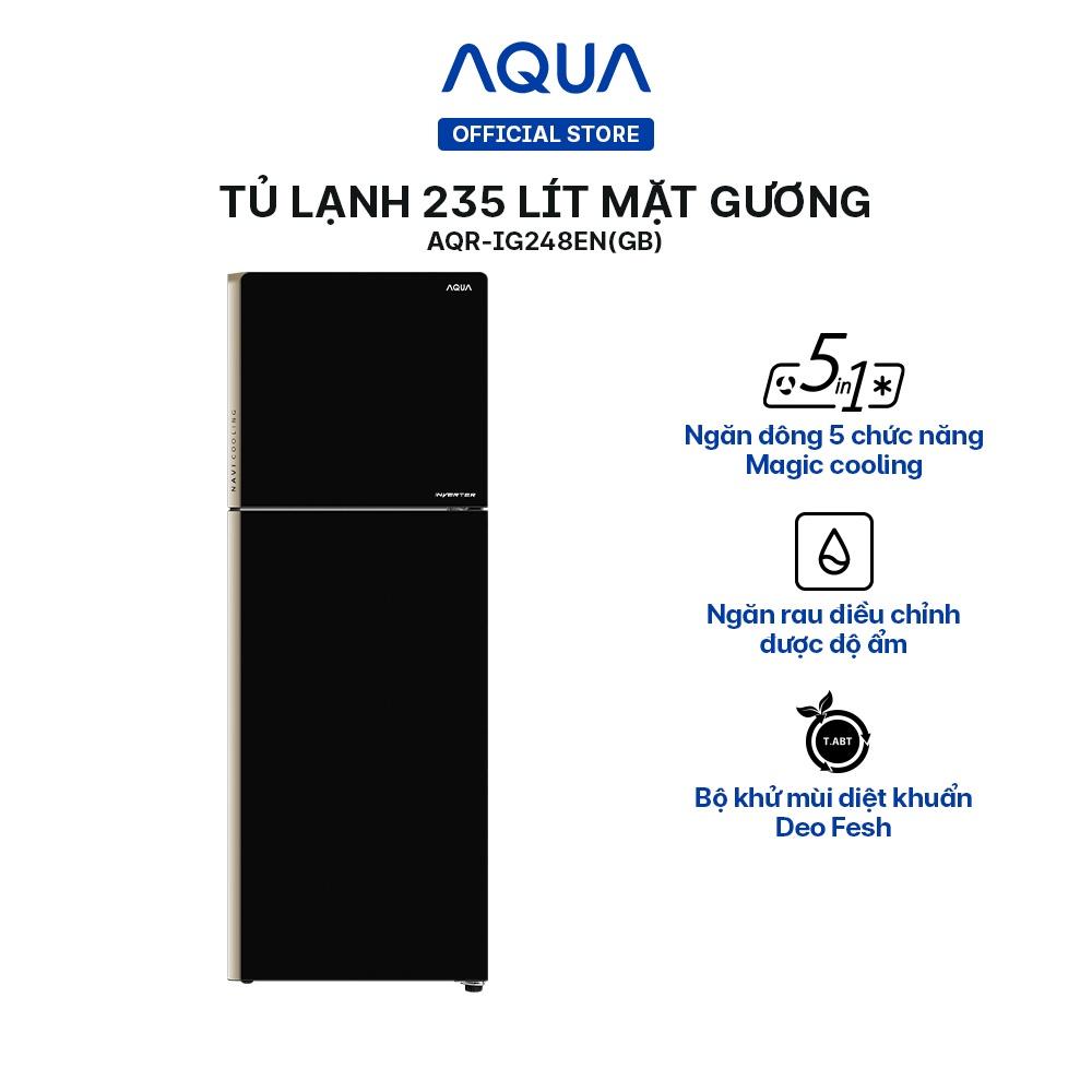 Tủ lạnh ngăn đông trên Aqua 235 Lít AQR-IG248EN - Hàng chính hãng - Giao hàng Toàn Quốc