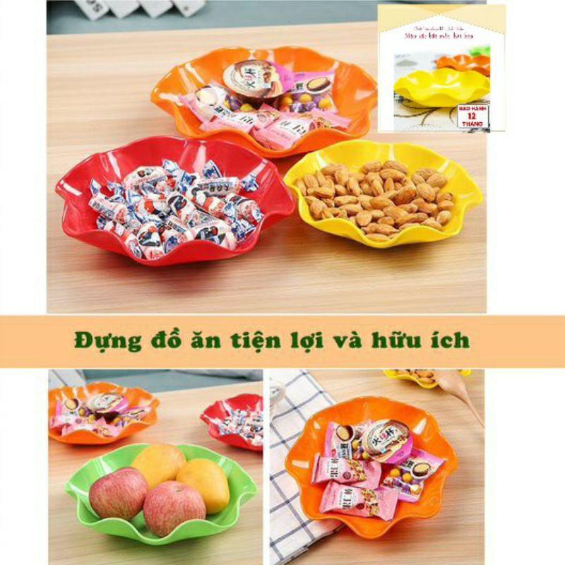Đĩa tròn hoa nhựa phíp hàng đẹp – Đĩa nhựa đựng đồ ăn tiện lợi, nhỏ gọn tiện lợi